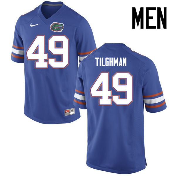 Florida Gators Men #49 Jacob Tilghman College Football Jersey Blue